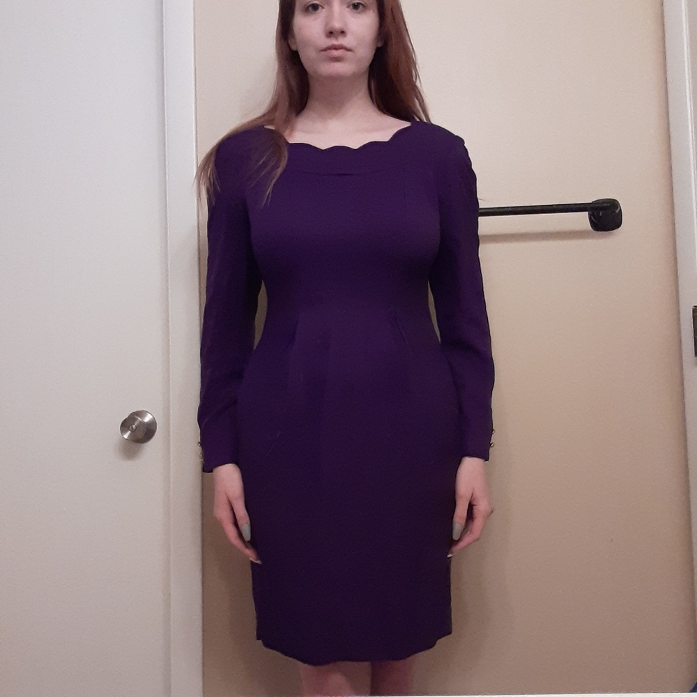 Vintage 80's Royal Purple Pencil Dress